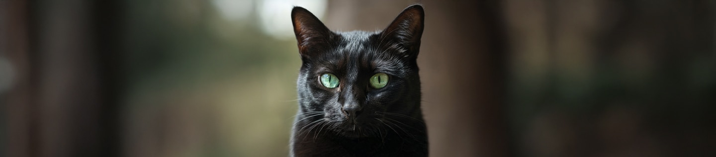 Primer plano de la cara de un gato negro