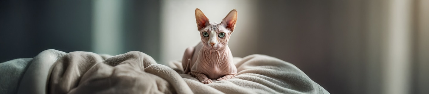 Gato egipcio en una cama