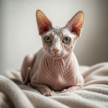 Gato egipcio en una cama