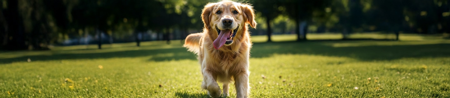 Golden Retriever corriendo al aire libre