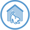 Icono de perro en una casa